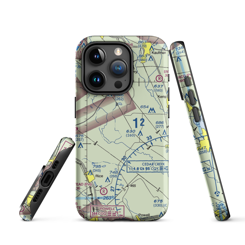 Connies Aviation Airport (XA42) VFR Sectional  Tough iPhone Case iPhone 15 Pro model shown