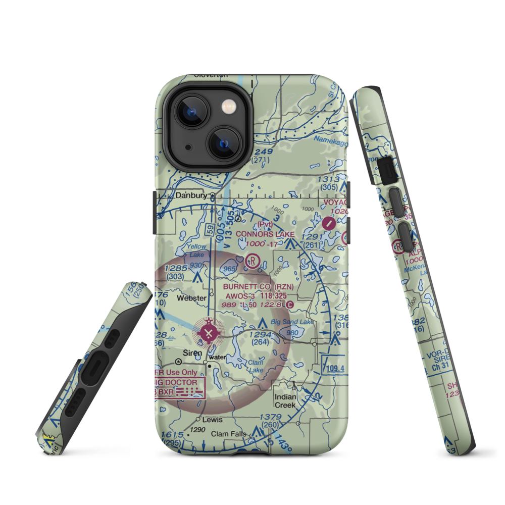 Connor'S Lake Landing (2WS2) VFR Sectional  Tough iPhone Case iPhone 14 model shown