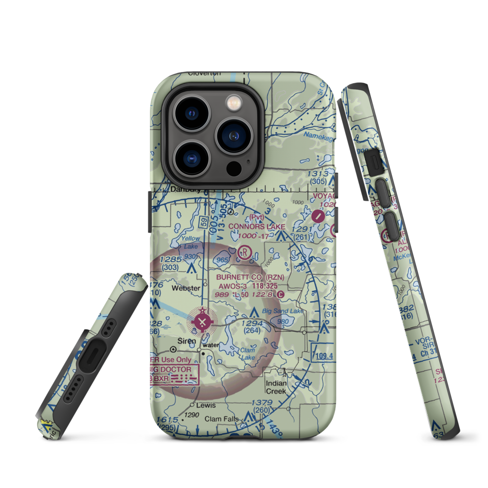 Connor'S Lake Landing (2WS2) VFR Sectional  Tough iPhone Case iPhone 14 Pro model shown