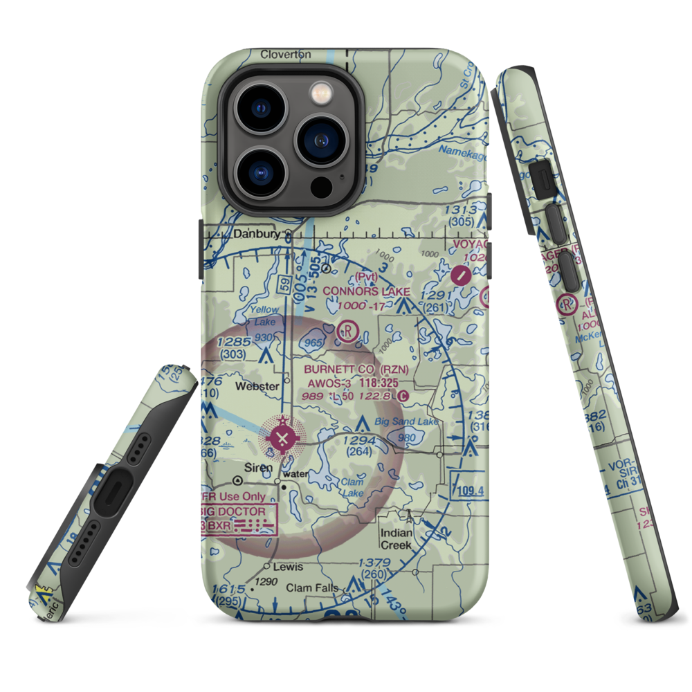 Connor'S Lake Landing (2WS2) VFR Sectional  Tough iPhone Case iPhone 14 Pro Max model shown