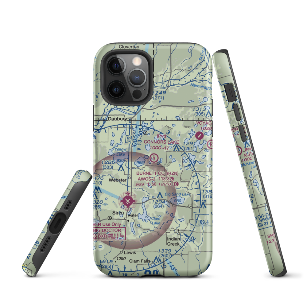 Connor'S Lake Landing (2WS2) VFR Sectional  Tough iPhone Case iPhone 12 Pro model shown