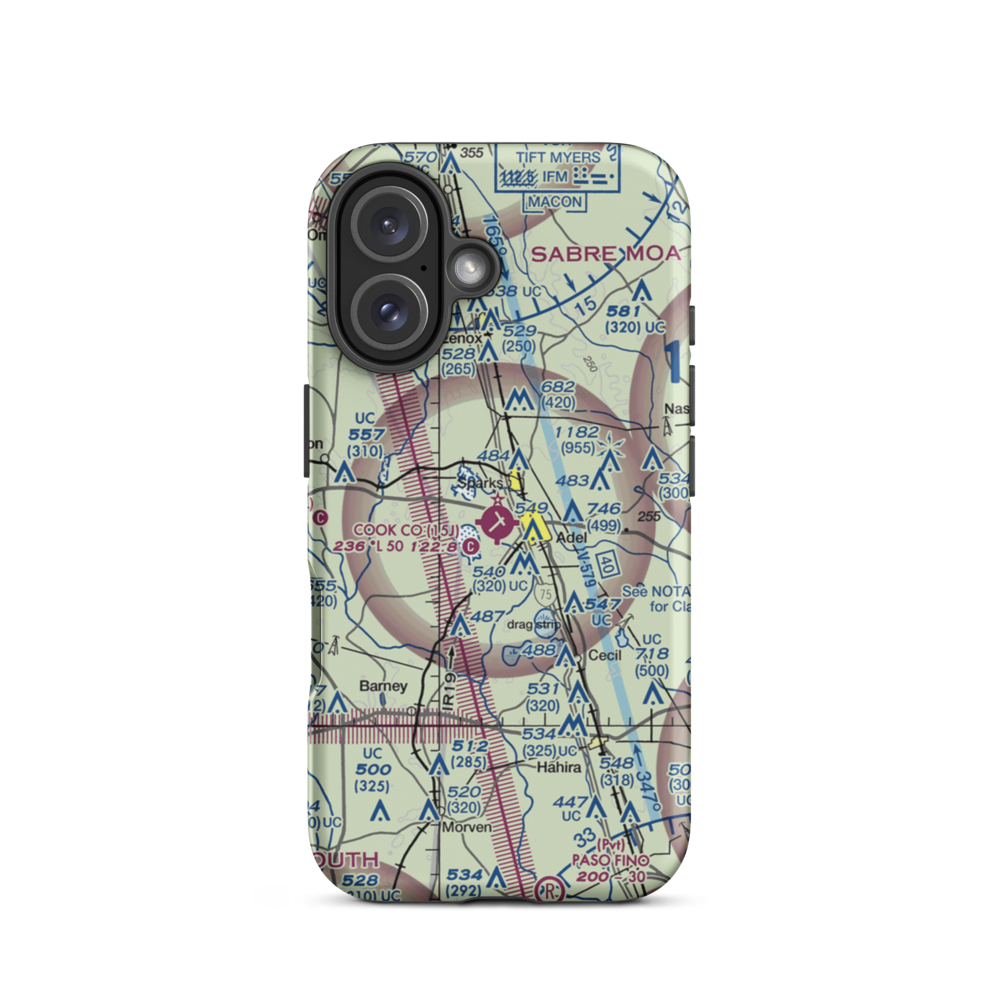 Cook County Airport (15J) VFR Sectional  Tough iPhone Case iPhone 16 model shown