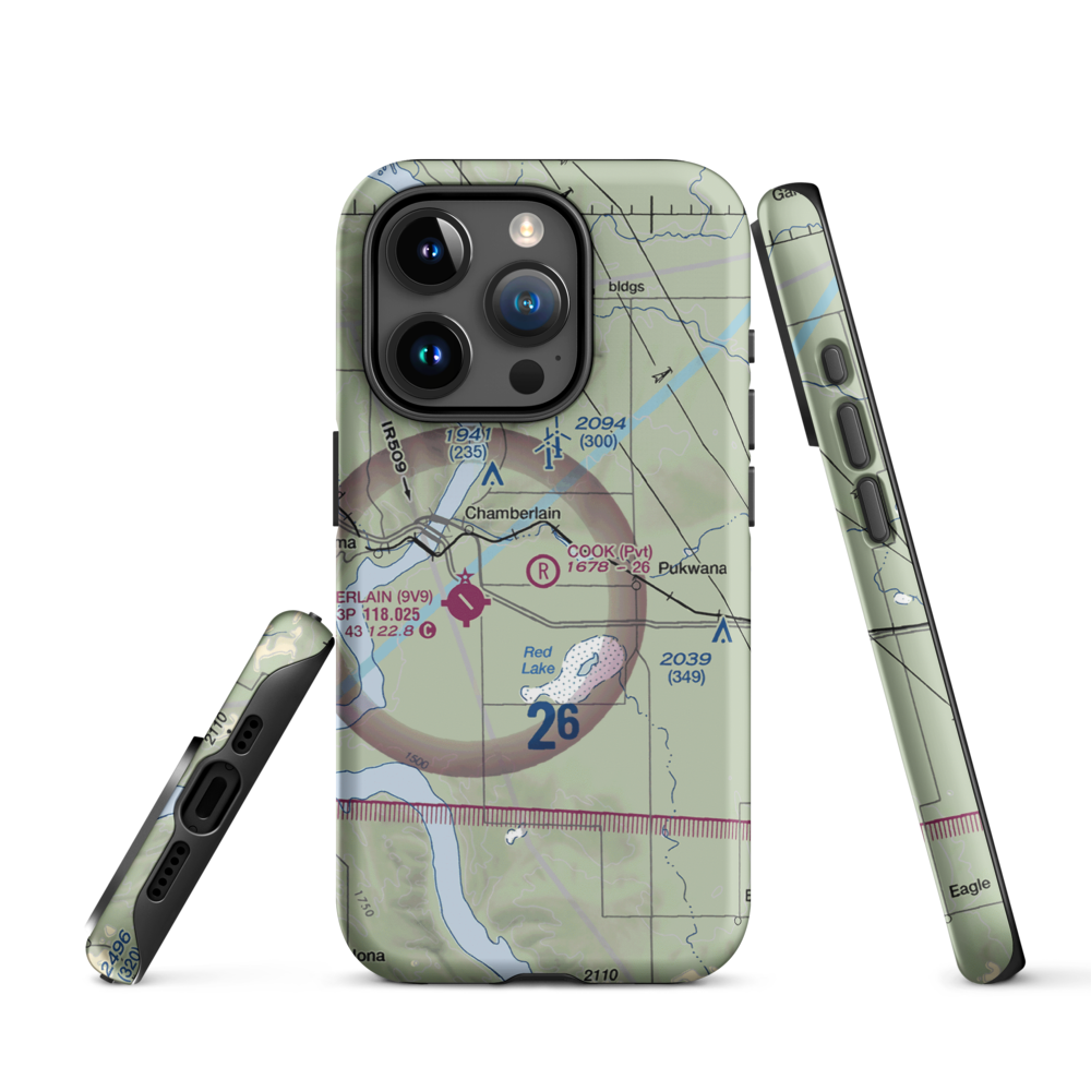 Cook Field (SD44) VFR Sectional  Tough iPhone Case iPhone 15 Pro model shown