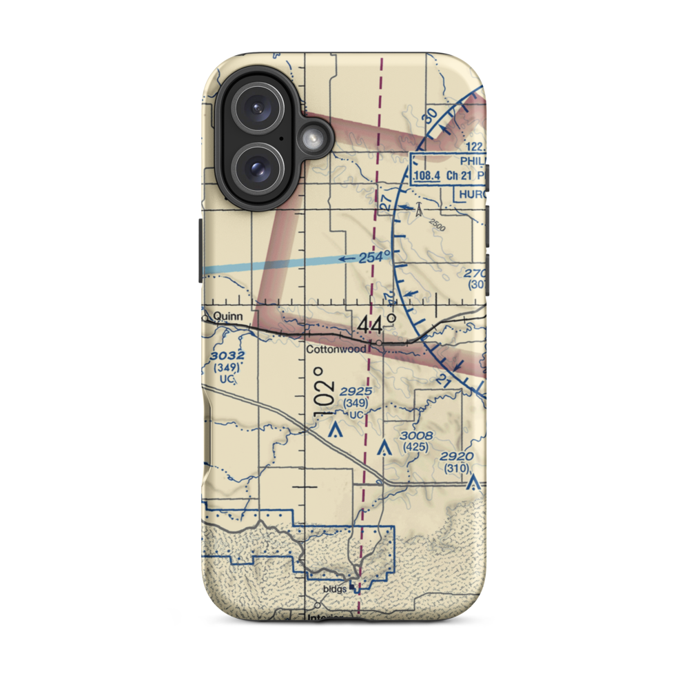 Cooks Airport (SD66) VFR Sectional  Tough iPhone Case iPhone 16 Plus model shown