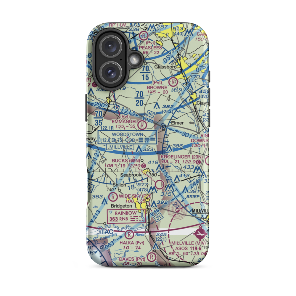 Coombs Airport (7NJ7) VFR Sectional  Tough iPhone Case iPhone 16 Plus model shown