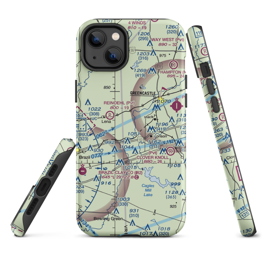 Cooper Field (99II) VFR Sectional  Tough iPhone Case iPhone 14 Plus model shown