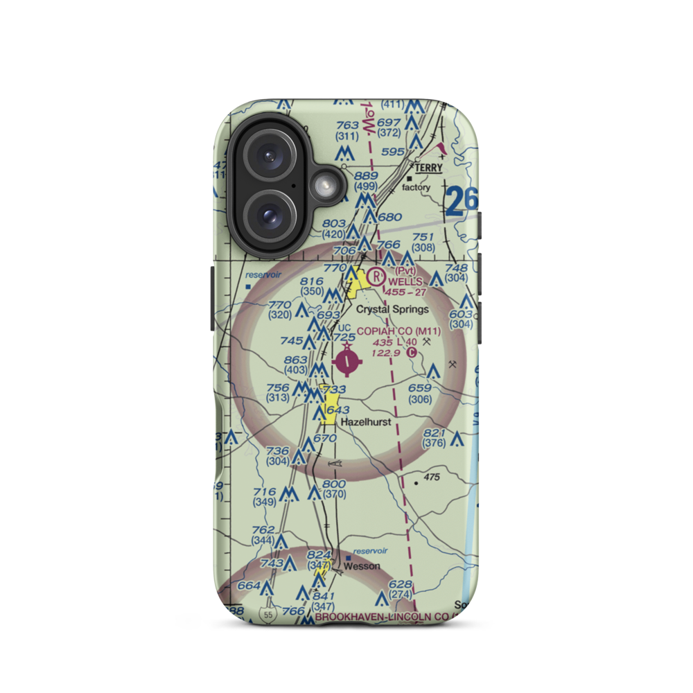 Copiah County Airport (M11) VFR Sectional  Tough iPhone Case iPhone 16 model shown