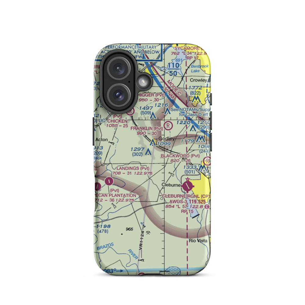 Coppenger Farm Airport (TX95) VFR Sectional  Tough iPhone Case iPhone 16 model shown