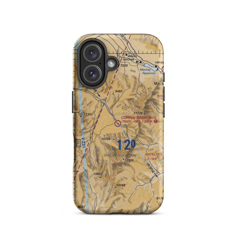 Copper Basin Airport (0U2) VFR Sectional  Tough iPhone Case iPhone 16 model shown