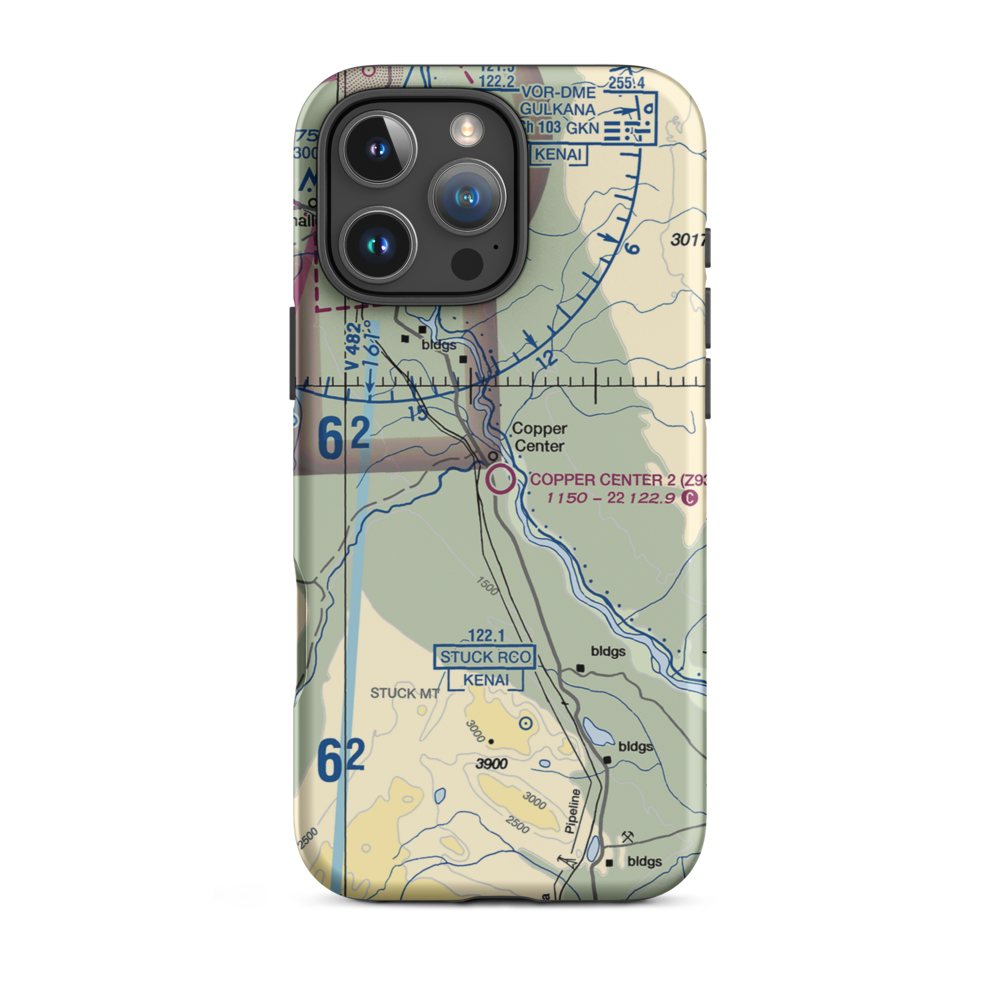 Copper Center 2 Airport (Z93) VFR Sectional  Tough iPhone Case iPhone 16 Pro Max model shown
