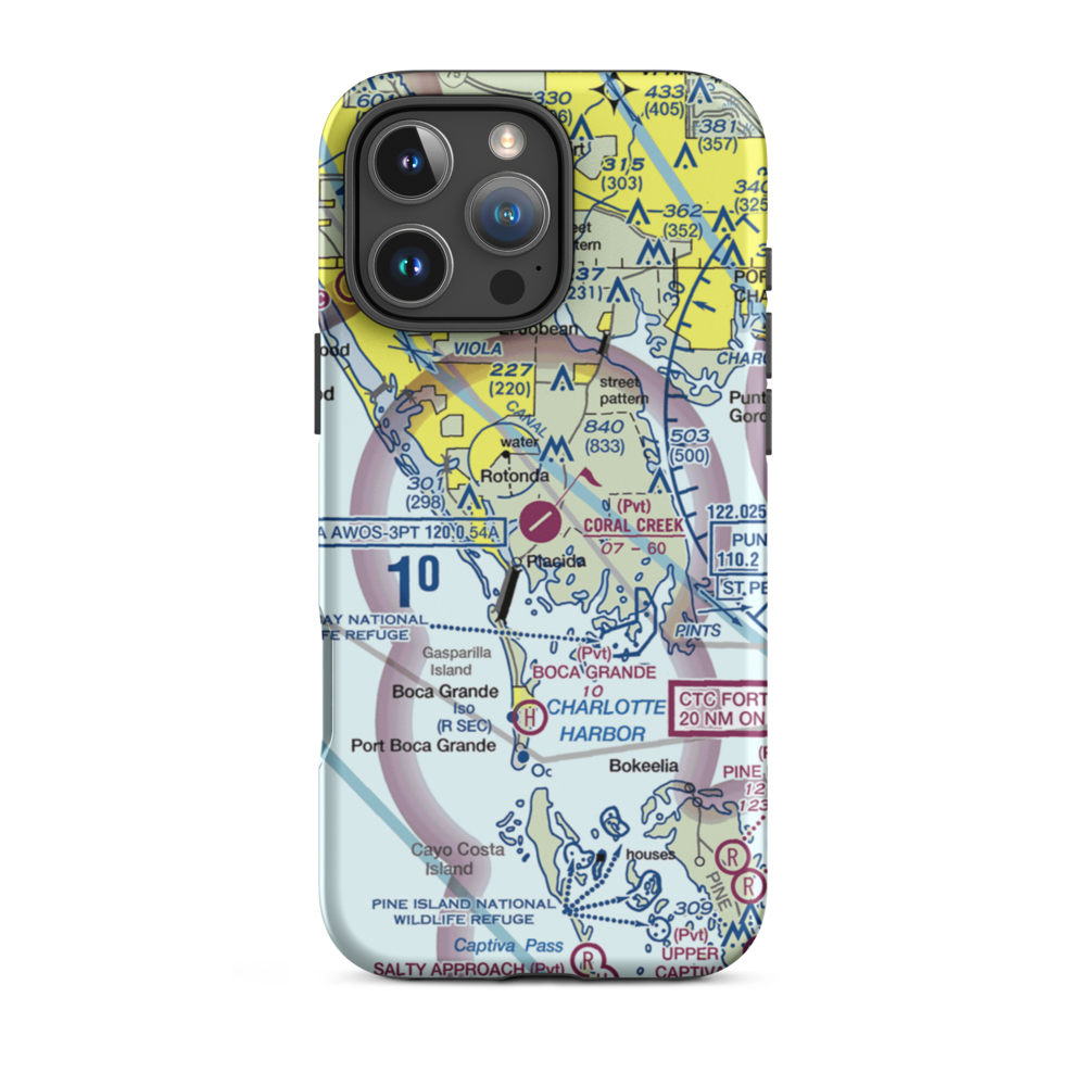 Coral Creek Airport (FA54) VFR Sectional  Tough iPhone Case iPhone 16 Pro Max model shown