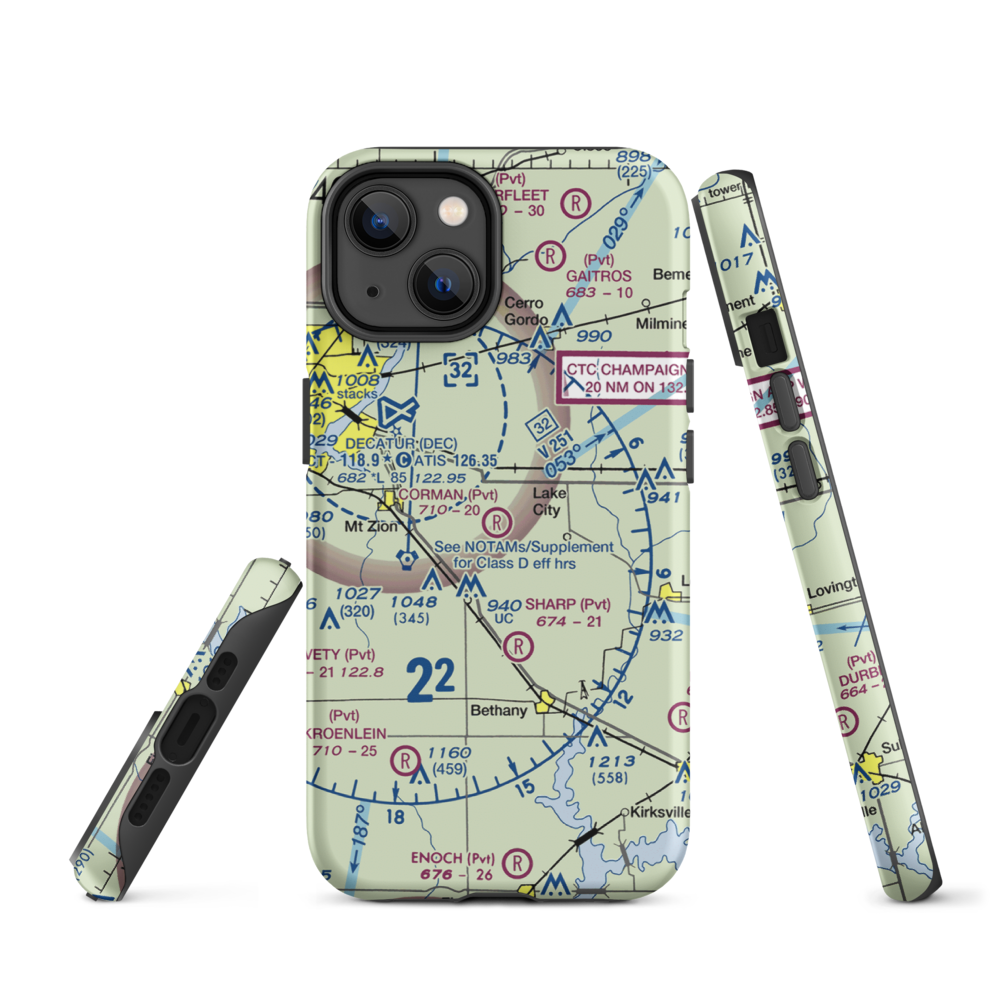 Corman Acres Airport (5IS4) VFR Sectional  Tough iPhone Case iPhone 14 model shown
