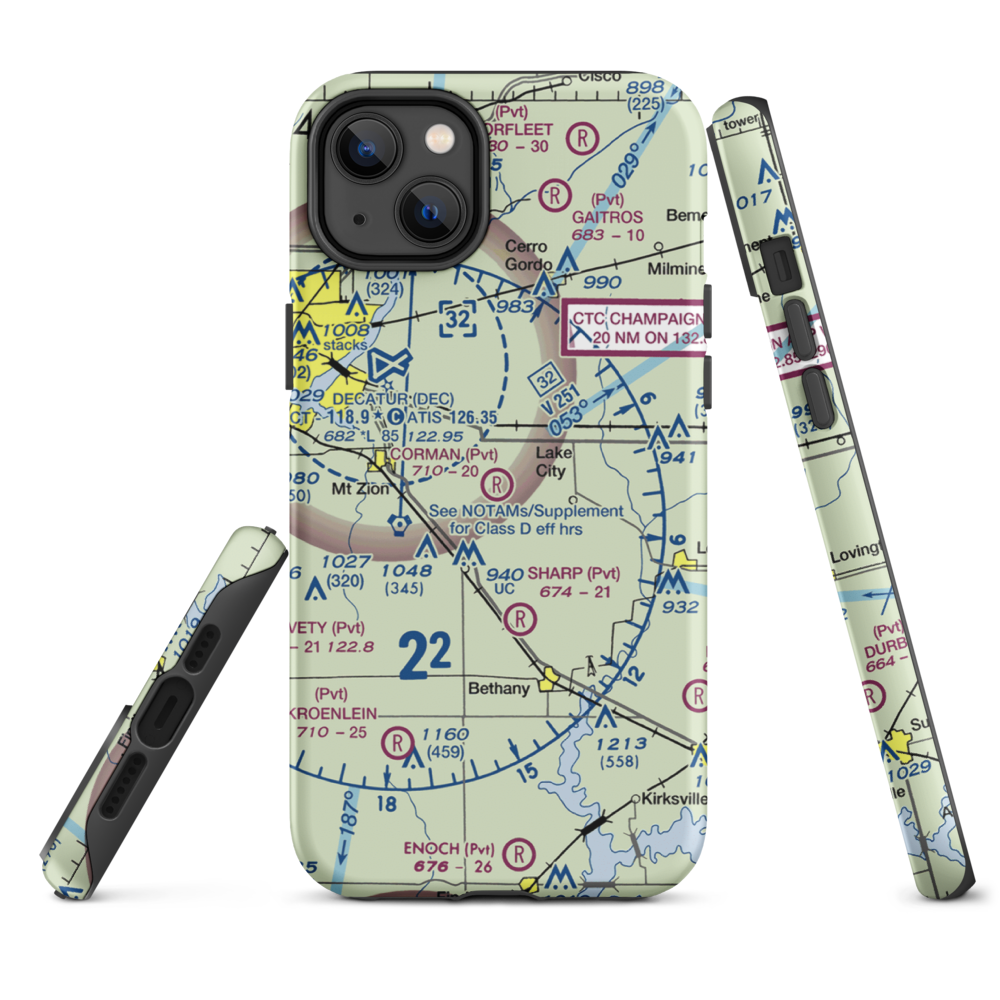 Corman Acres Airport (5IS4) VFR Sectional  Tough iPhone Case iPhone 14 Plus model shown