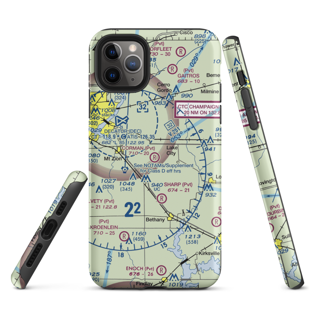 Corman Acres Airport (5IS4) VFR Sectional  Tough iPhone Case iPhone 11 Pro Max model shown