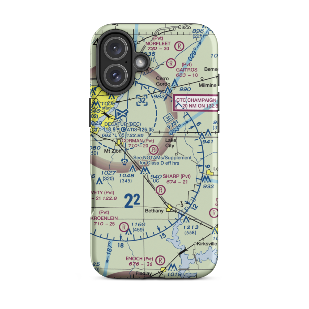 Corman Acres Airport (5IS4) VFR Sectional  Tough iPhone Case iPhone 16 Plus model shown