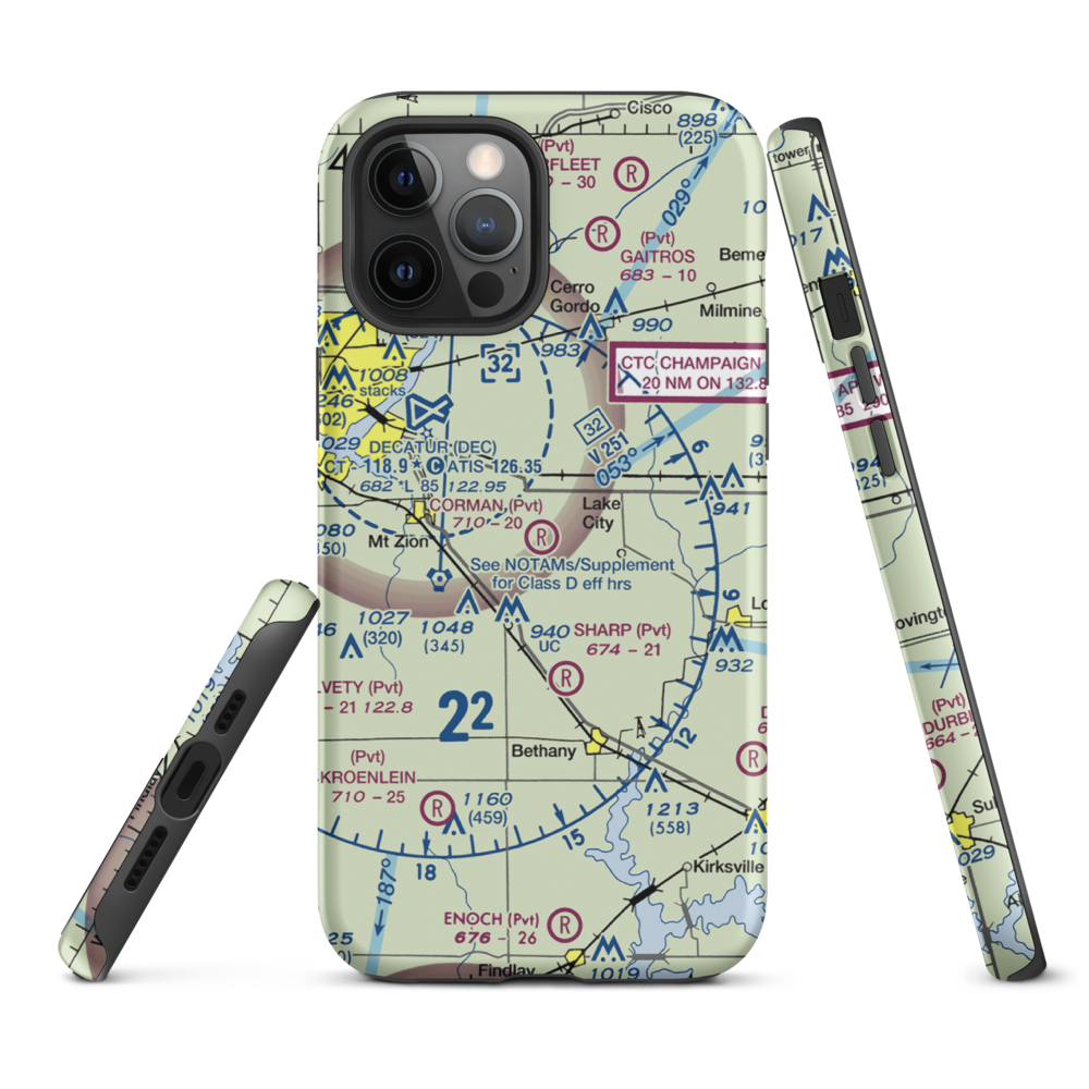Corman Acres Airport (5IS4) VFR Sectional  Tough iPhone Case iPhone 12 Pro Max model shown