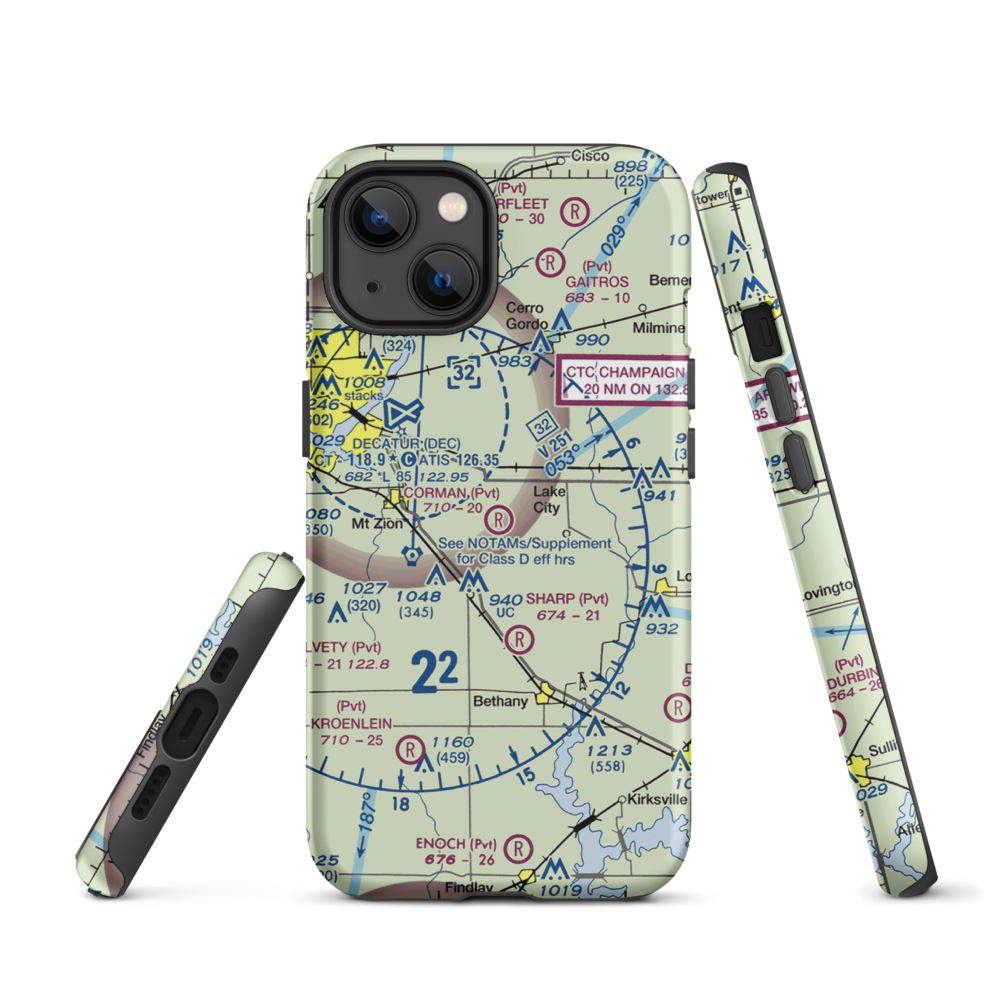 Corman Acres Airport (5IS4) VFR Sectional  Tough iPhone Case iPhone 13 model shown