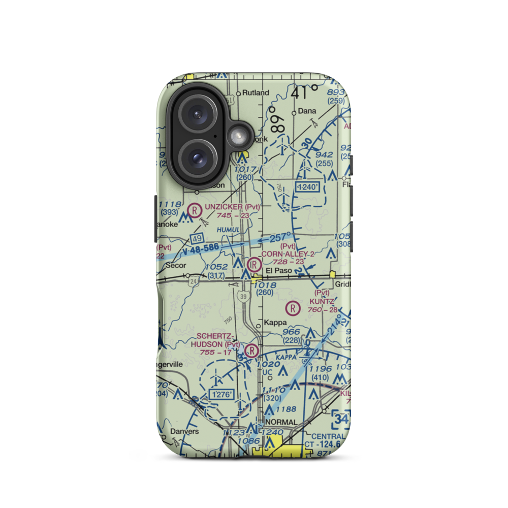 Corn Alley 2 Airport (74IL) VFR Sectional  Tough iPhone Case iPhone 16 model shown