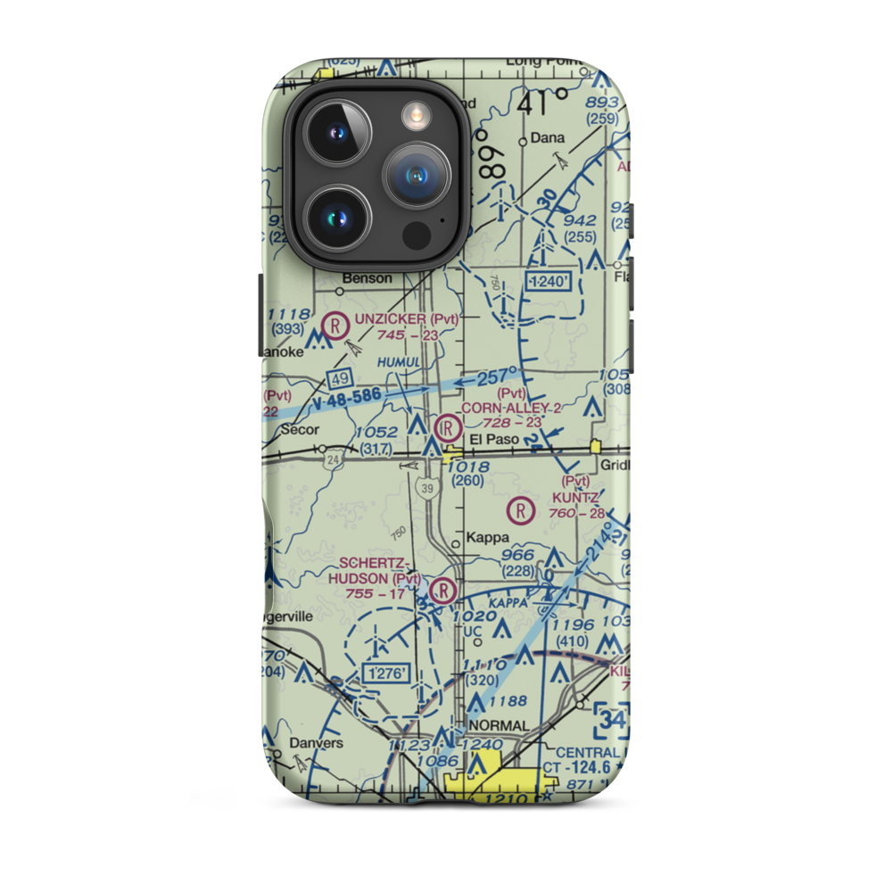 Corn Alley 2 Airport (74IL) VFR Sectional  Tough iPhone Case iPhone 16 Pro Max model shown
