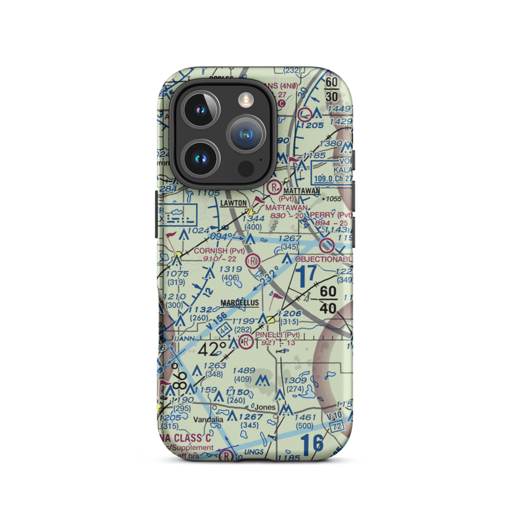 Cornish Field (MI31) VFR Sectional  Tough iPhone Case iPhone 16 Pro model shown