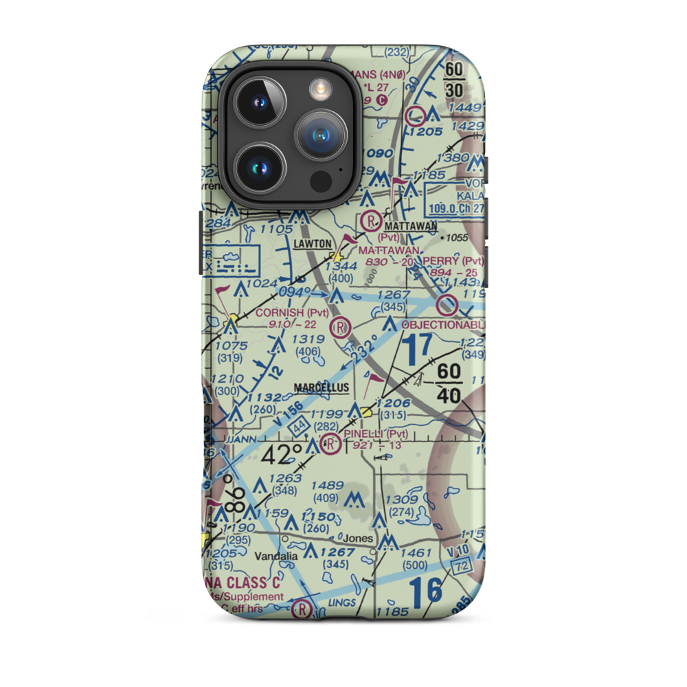 Cornish Field (MI31) VFR Sectional  Tough iPhone Case iPhone 16 Pro Max model shown