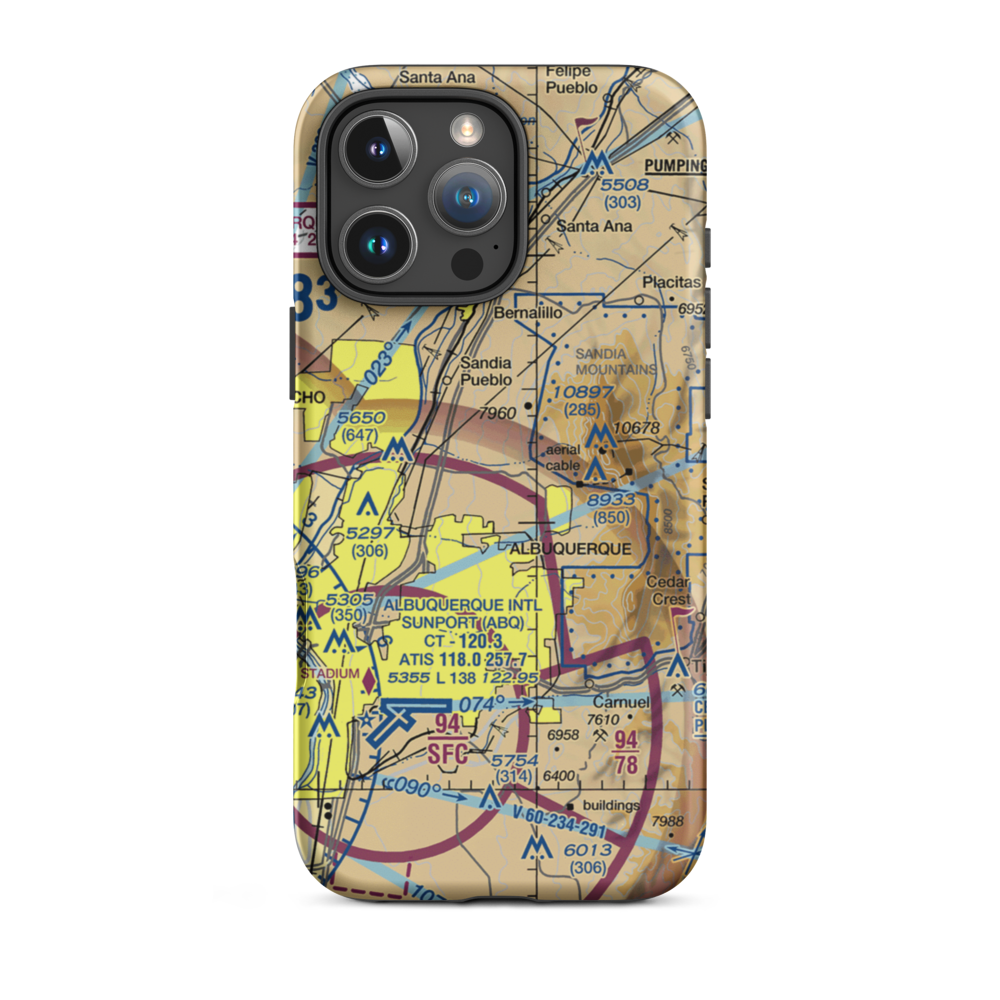 Coronado Airport (4AC) VFR Sectional  Tough iPhone Case iPhone 16 Pro Max model shown