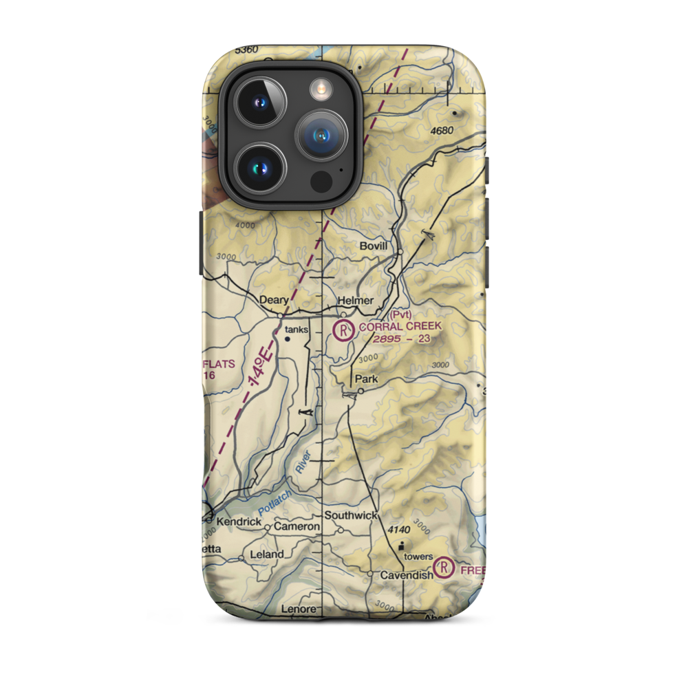Corral Creek Airport (0ID9) VFR Sectional  Tough iPhone Case iPhone 16 Pro Max model shown