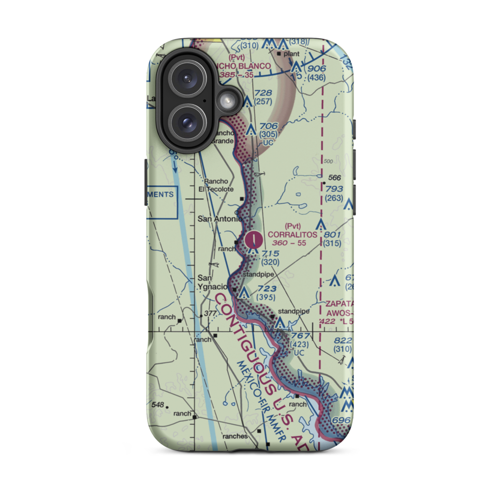 Corralitos Airport (XS94) VFR Sectional  Tough iPhone Case iPhone 16 Plus model shown