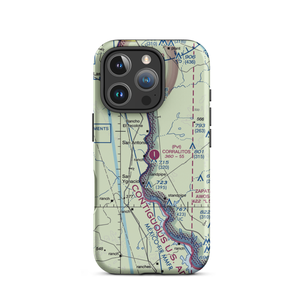 Corralitos Airport (XS94) VFR Sectional  Tough iPhone Case iPhone 16 Pro model shown