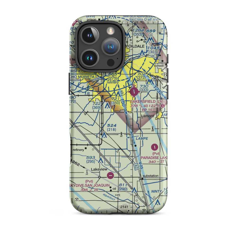 Costerisan Farms Airport (55CL) VFR Sectional  Tough iPhone Case iPhone 16 Pro Max model shown