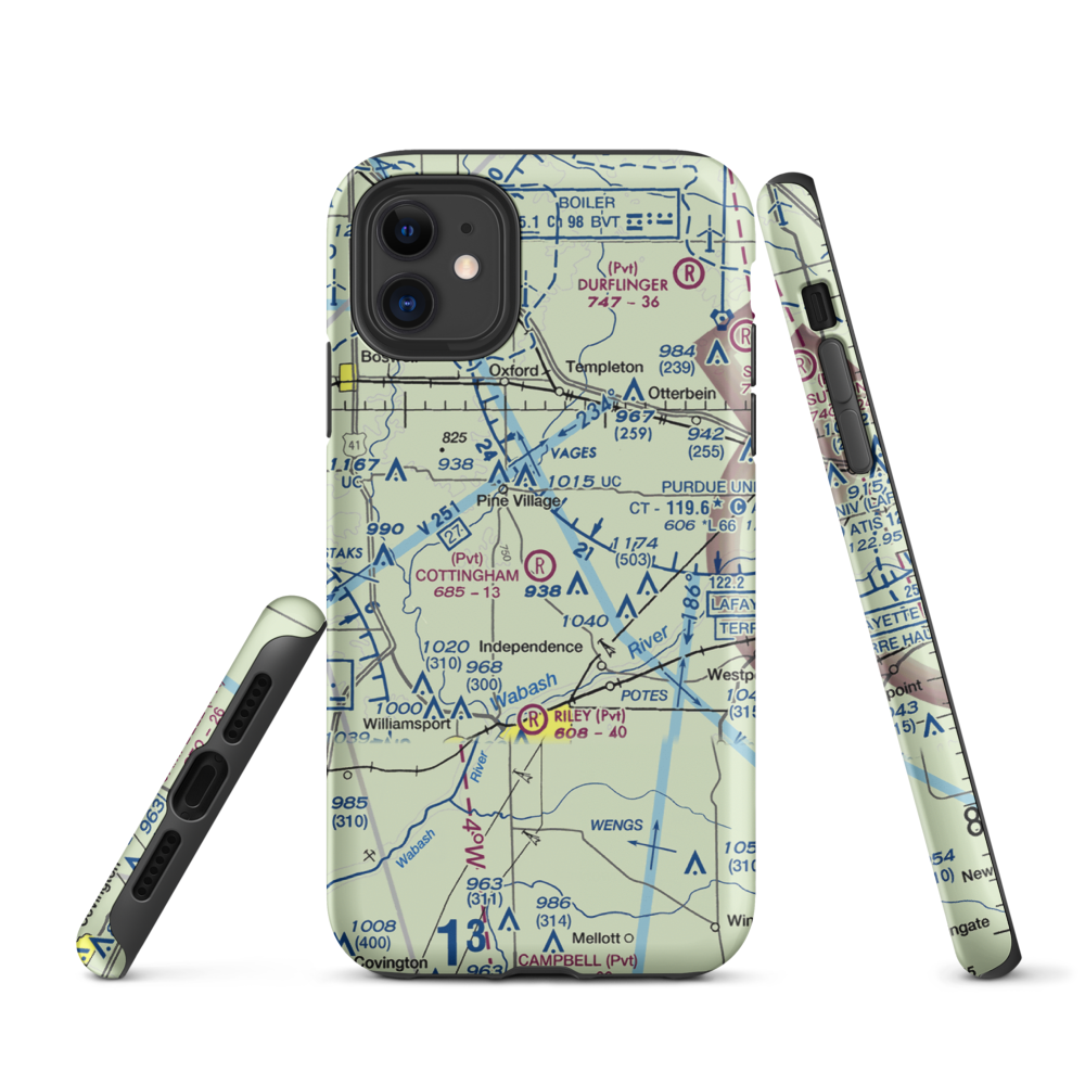Cottingham Airport (1IN6) VFR Sectional  Tough iPhone Case iPhone 11 model shown