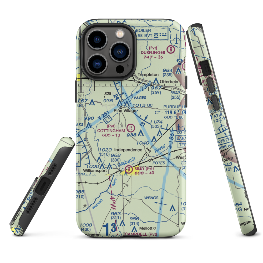 Cottingham Airport (1IN6) VFR Sectional  Tough iPhone Case iPhone 13 Pro Max model shown