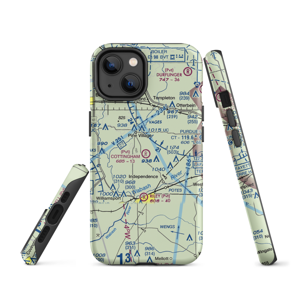 Cottingham Airport (1IN6) VFR Sectional  Tough iPhone Case iPhone 14 model shown