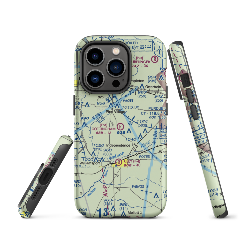 Cottingham Airport (1IN6) VFR Sectional  Tough iPhone Case iPhone 14 Pro model shown
