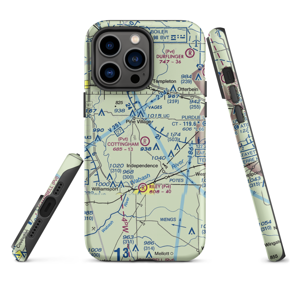 Cottingham Airport (1IN6) VFR Sectional  Tough iPhone Case iPhone 14 Pro Max model shown