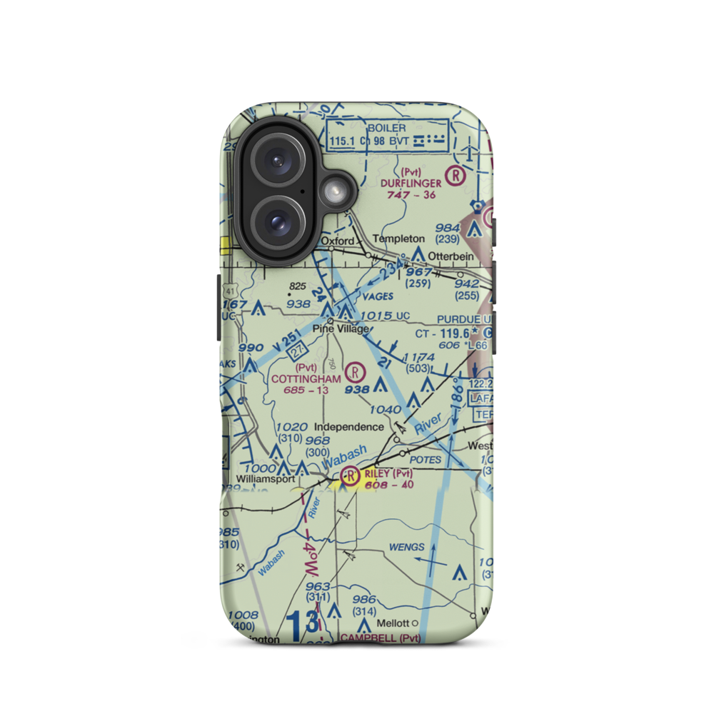 Cottingham Airport (1IN6) VFR Sectional  Tough iPhone Case iPhone 16 model shown