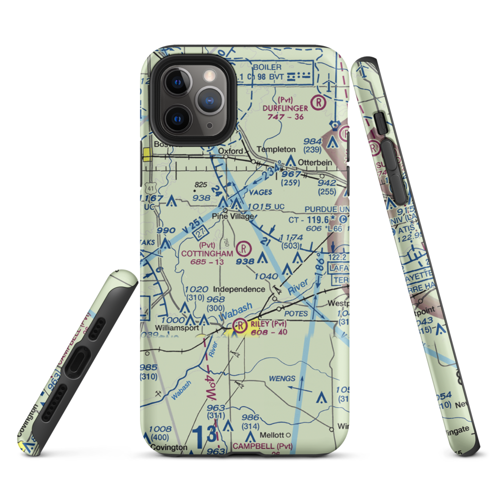 Cottingham Airport (1IN6) VFR Sectional  Tough iPhone Case iPhone 11 Pro Max model shown