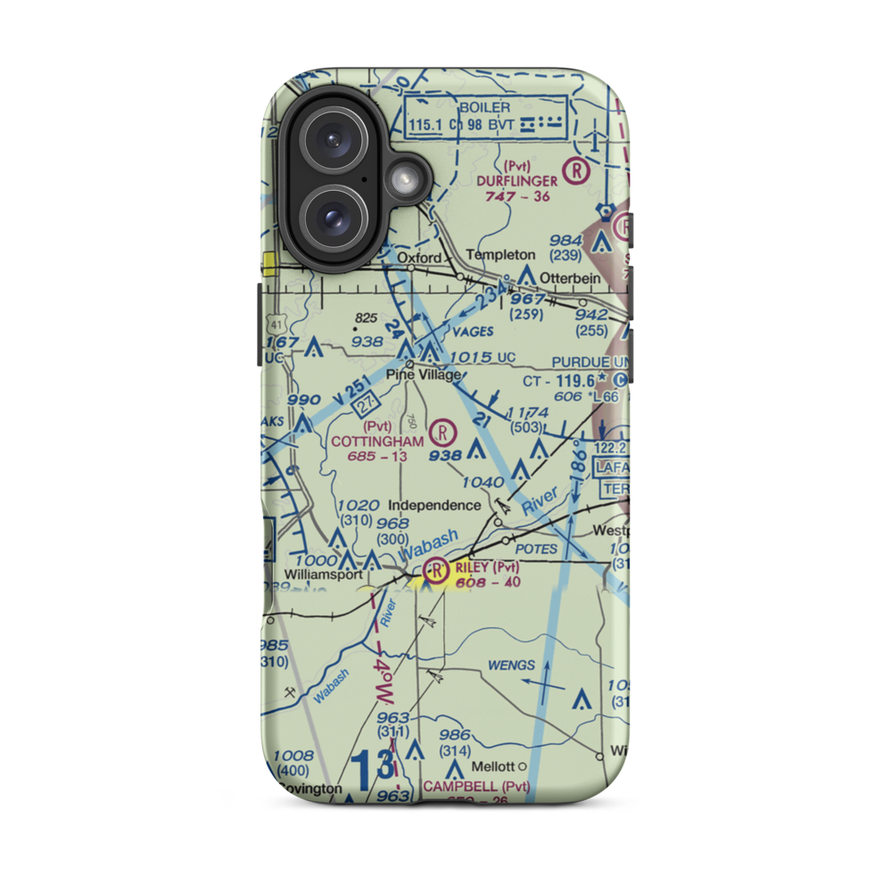 Cottingham Airport (1IN6) VFR Sectional  Tough iPhone Case iPhone 16 Plus model shown