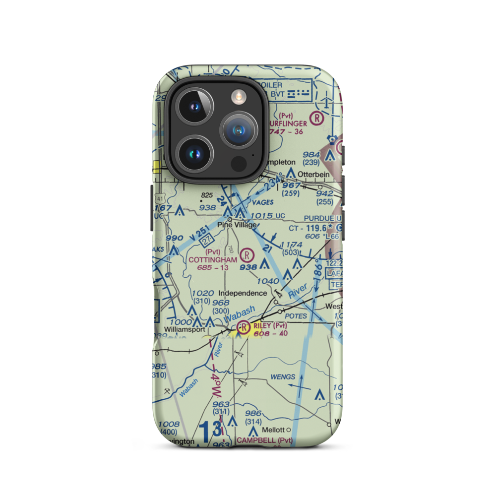 Cottingham Airport (1IN6) VFR Sectional  Tough iPhone Case iPhone 16 Pro model shown