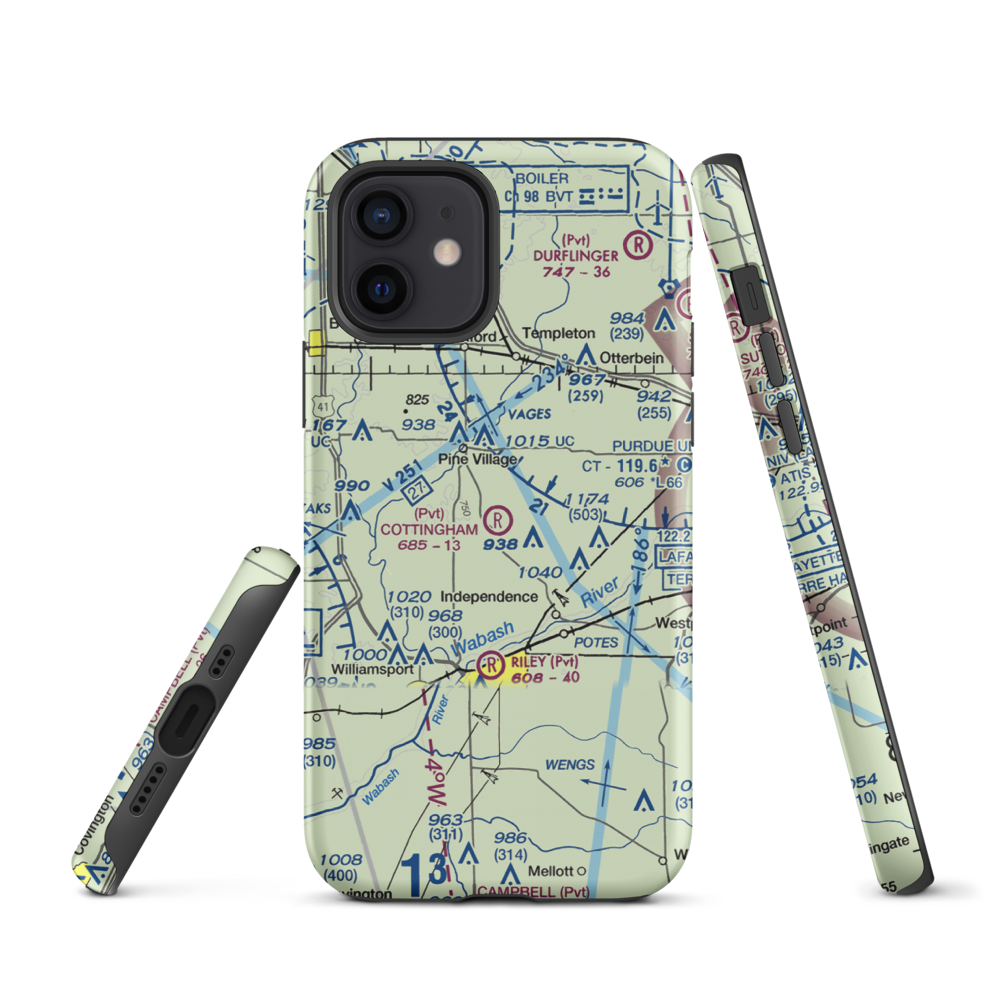 Cottingham Airport (1IN6) VFR Sectional  Tough iPhone Case iPhone 12 model shown