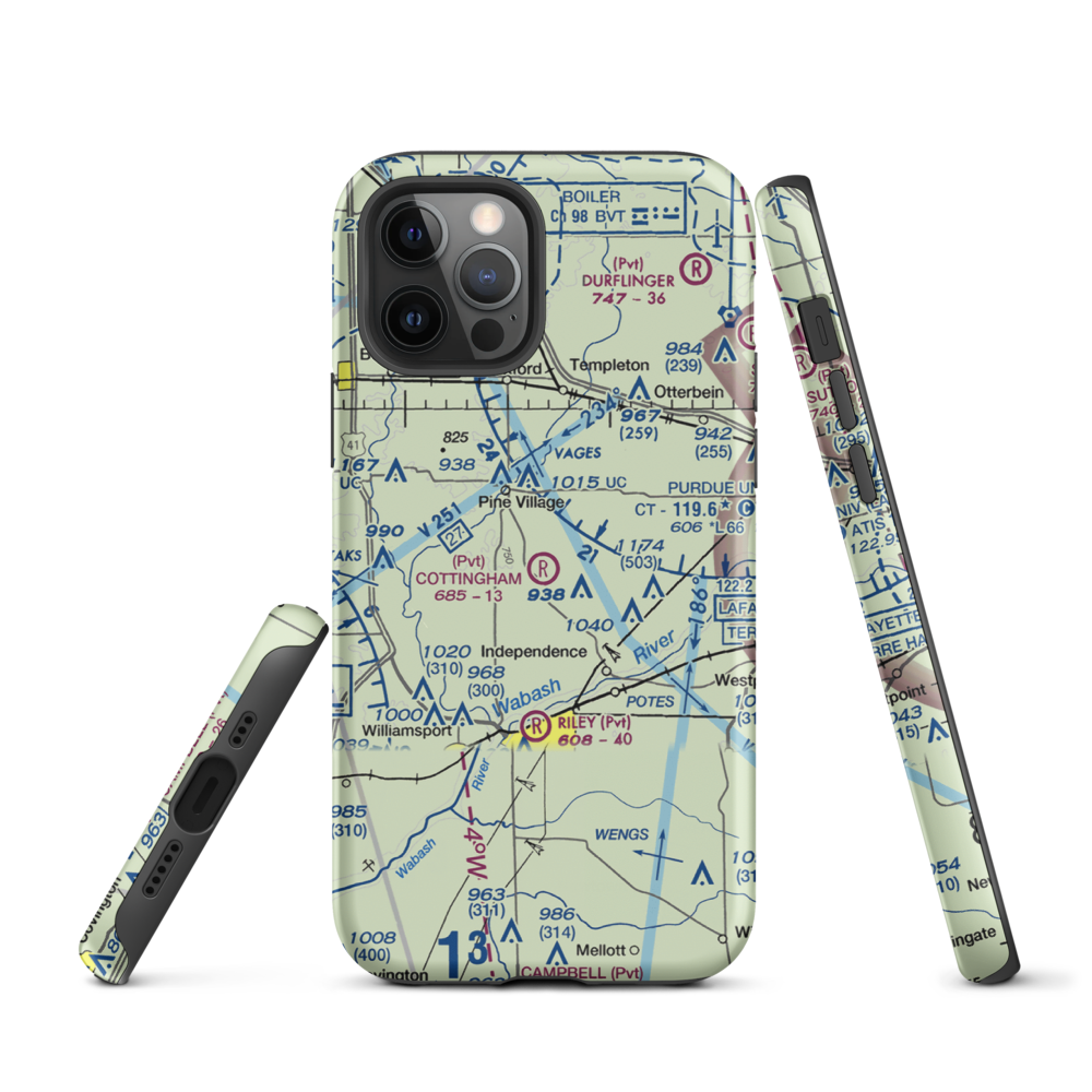 Cottingham Airport (1IN6) VFR Sectional  Tough iPhone Case iPhone 12 Pro model shown