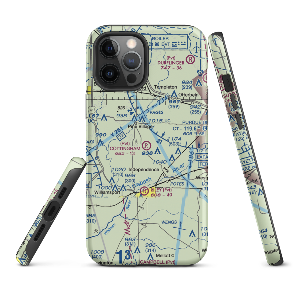 Cottingham Airport (1IN6) VFR Sectional  Tough iPhone Case iPhone 12 Pro Max model shown