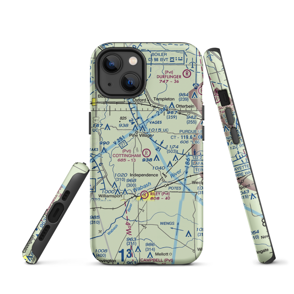 Cottingham Airport (1IN6) VFR Sectional  Tough iPhone Case iPhone 13 model shown