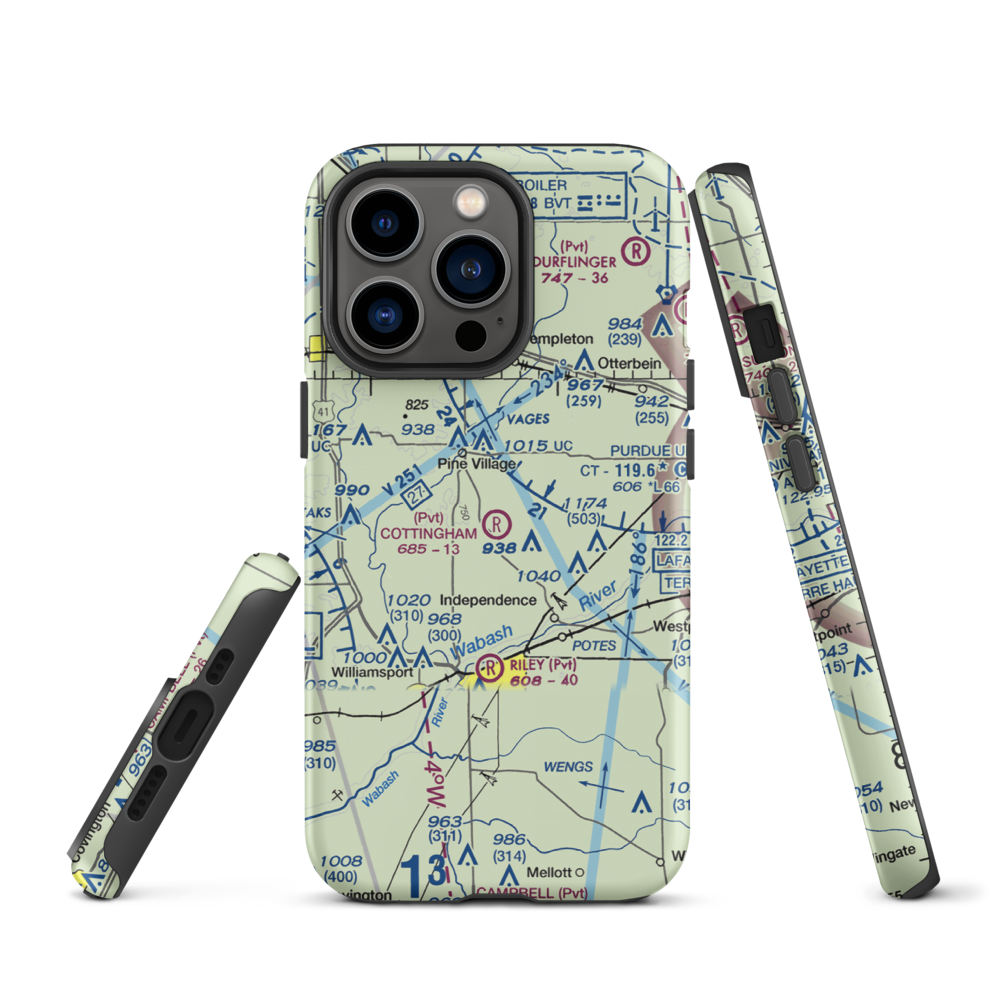 Cottingham Airport (1IN6) VFR Sectional  Tough iPhone Case iPhone 13 Pro model shown