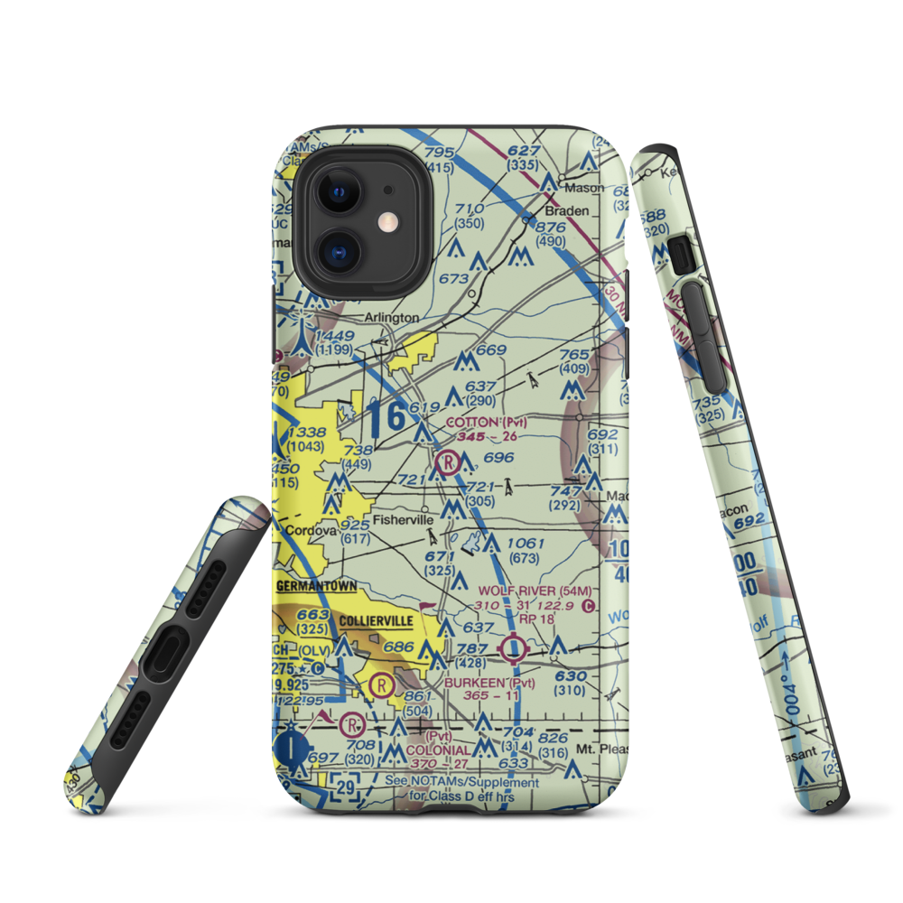 Cotton Field (4TN4) VFR Sectional  Tough iPhone Case iPhone 11 model shown