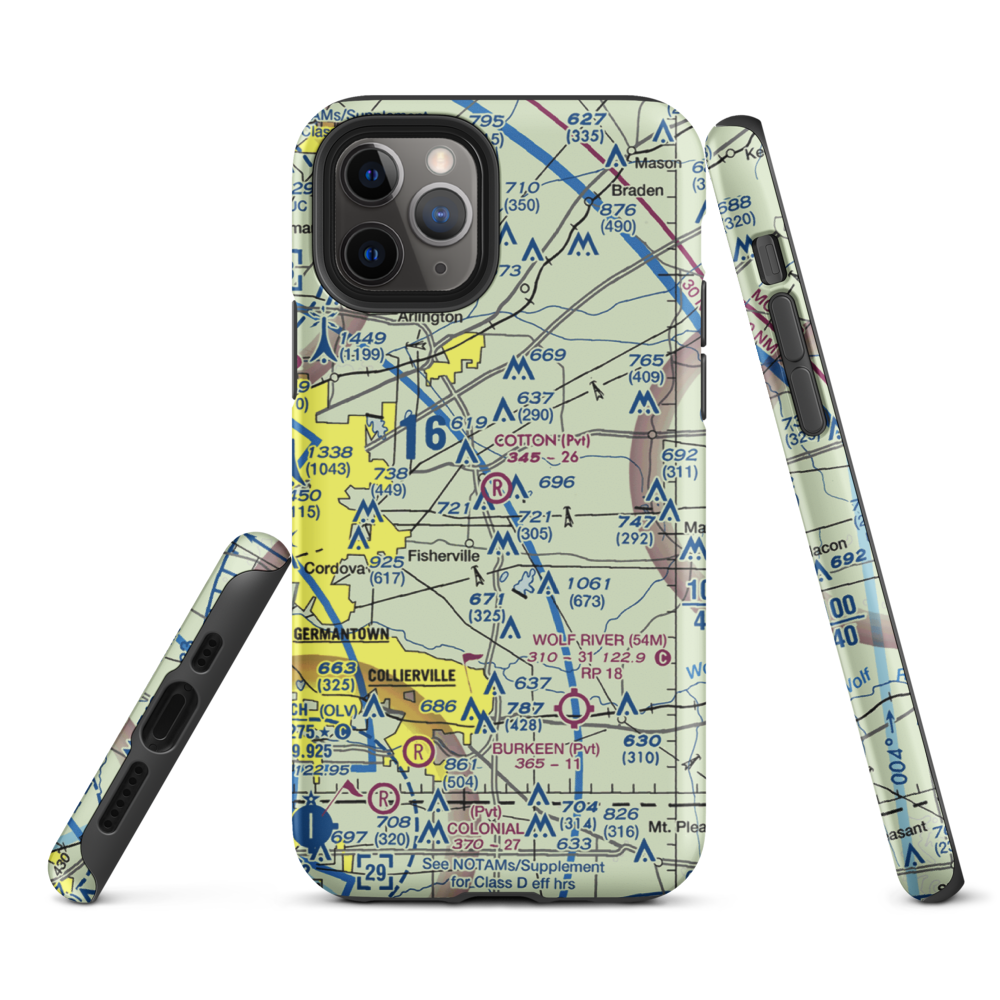 Cotton Field (4TN4) VFR Sectional  Tough iPhone Case iPhone 11 Pro model shown
