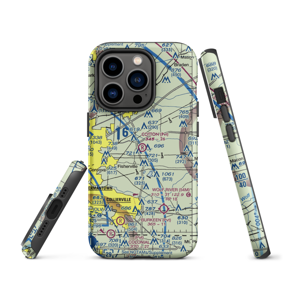 Cotton Field (4TN4) VFR Sectional  Tough iPhone Case iPhone 14 Pro model shown