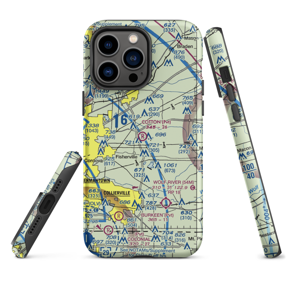 Cotton Field (4TN4) VFR Sectional  Tough iPhone Case iPhone 14 Pro Max model shown
