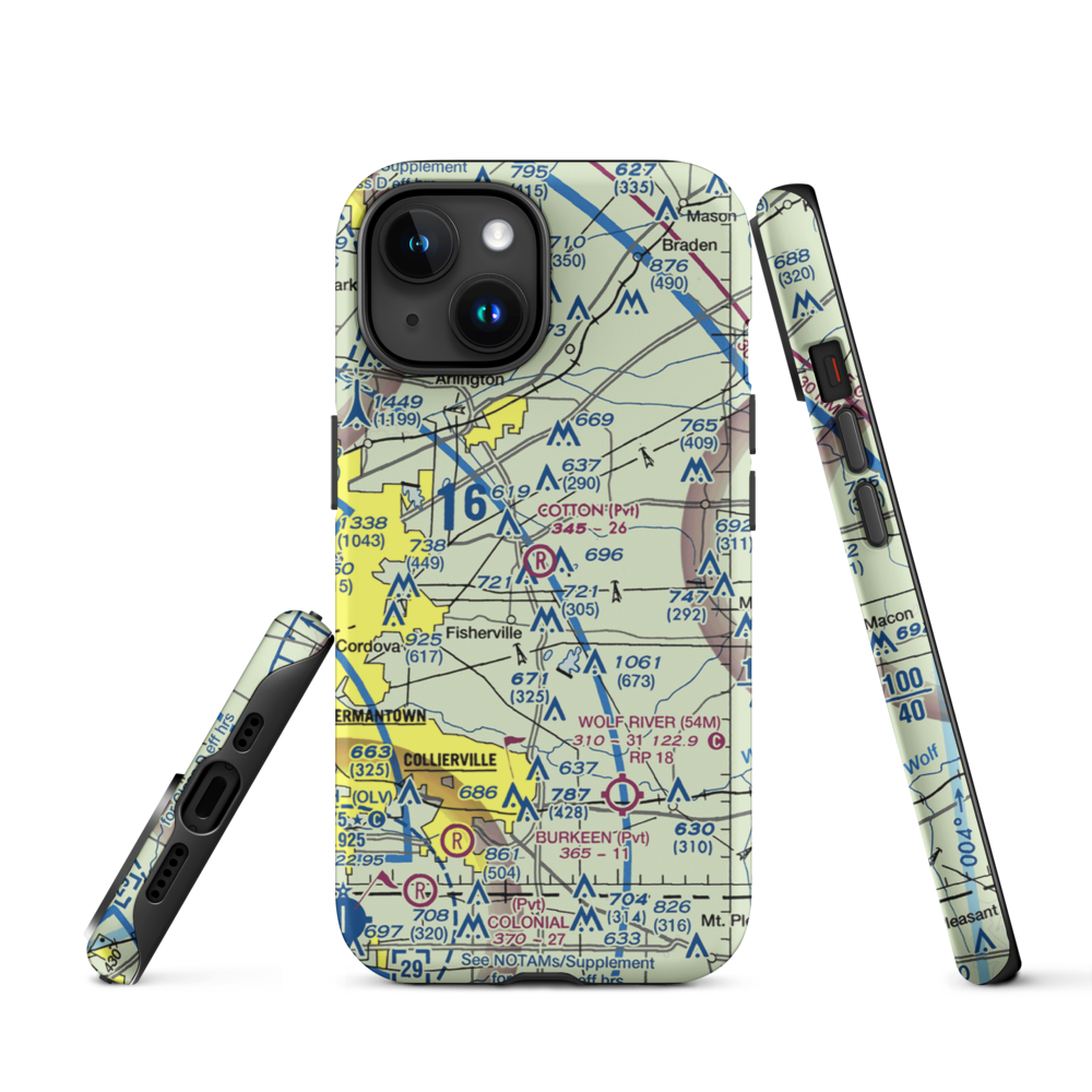 Cotton Field (4TN4) VFR Sectional  Tough iPhone Case iPhone 15 model shown