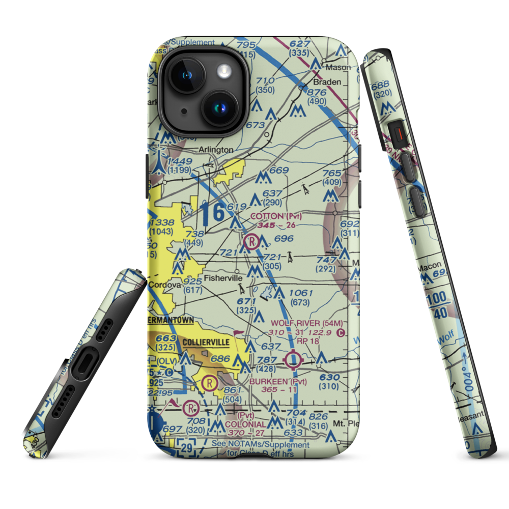 Cotton Field (4TN4) VFR Sectional  Tough iPhone Case iPhone 15 Plus model shown